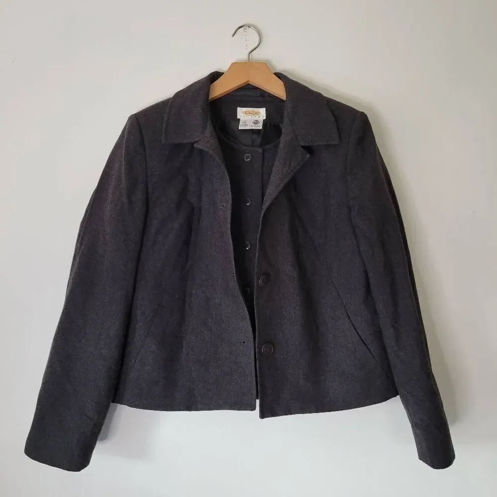 Talbots Petites 2-Piece Wool Suit Set Jacket + Vest Size 12P Made in USA 100% Wo